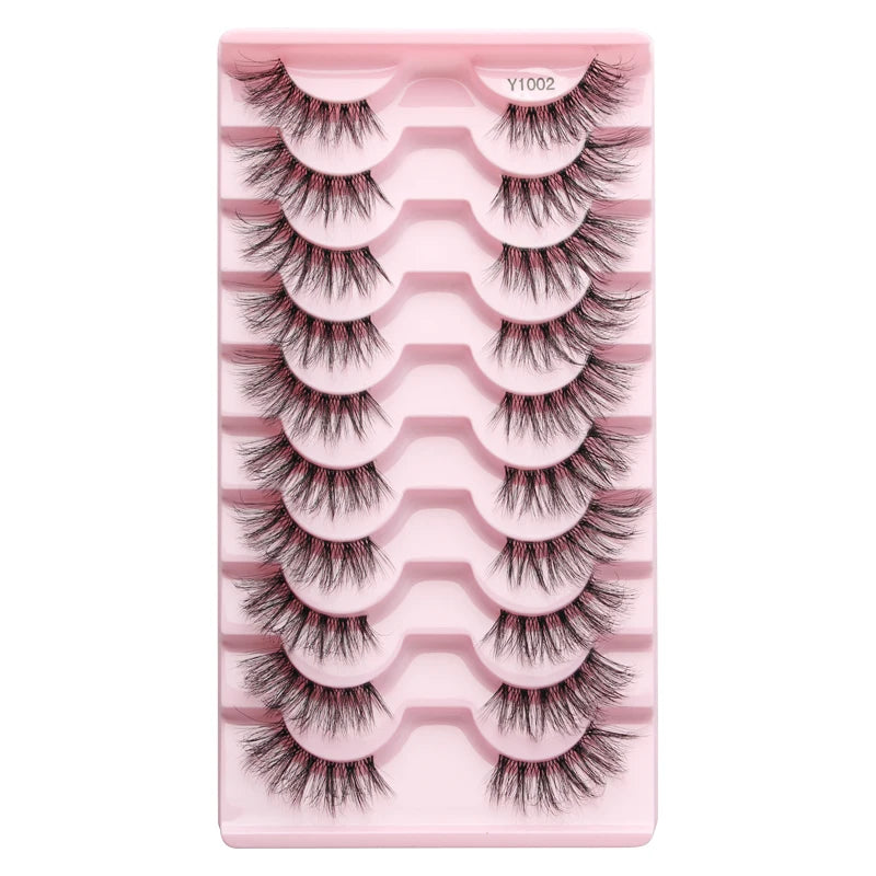 SHIDISHANGPIN 5/10Pairs False Lashes Cat Eye Eyelashes Eyelash Extension 3D Mink Half Lashes Natural Makeup faux Cils maquiagem - Blinksy